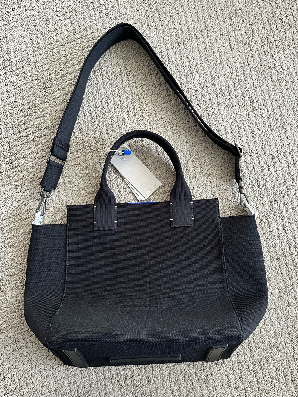 Rothy’s The Handbag Retired Black Tote shoulder crossbody Bag - NWT - Picture 2 of 11